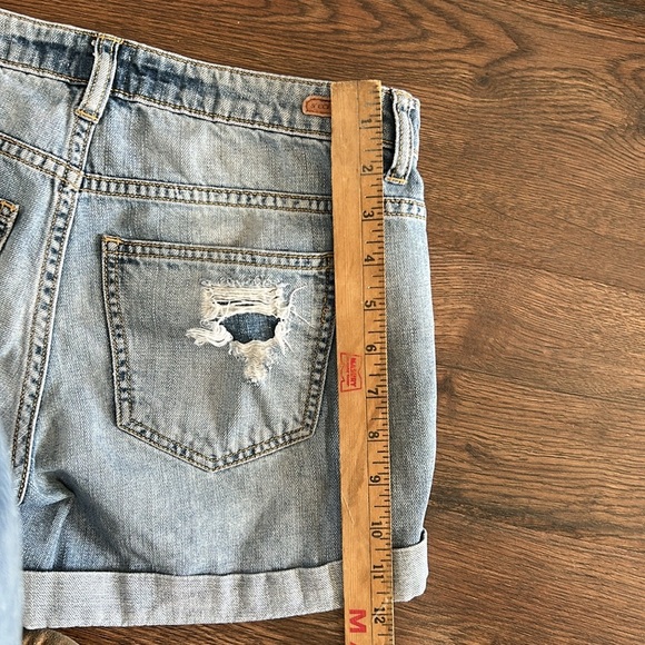 Sneak Peek Women's Distressed Denim Shorts | Blue Denim Shorts | Distressed - Picture 8 of 9